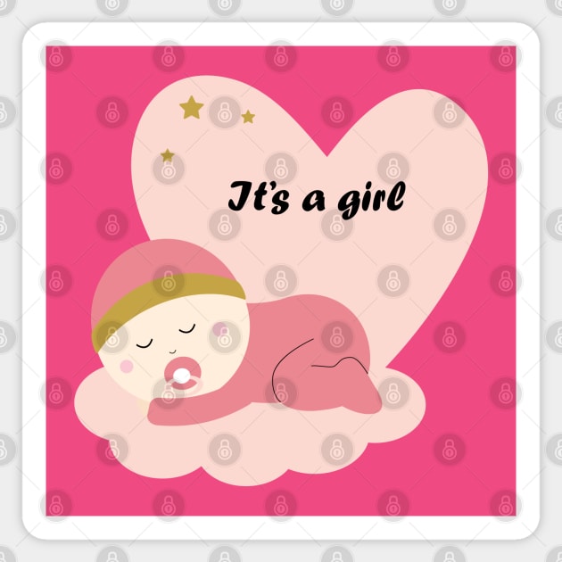 Cute baby girl Sticker by grafart